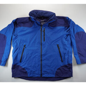 LL Bean Tek Jacket Men Large Blue 3 In 1 Primaloft Puffer Coat Hooded Waterproof